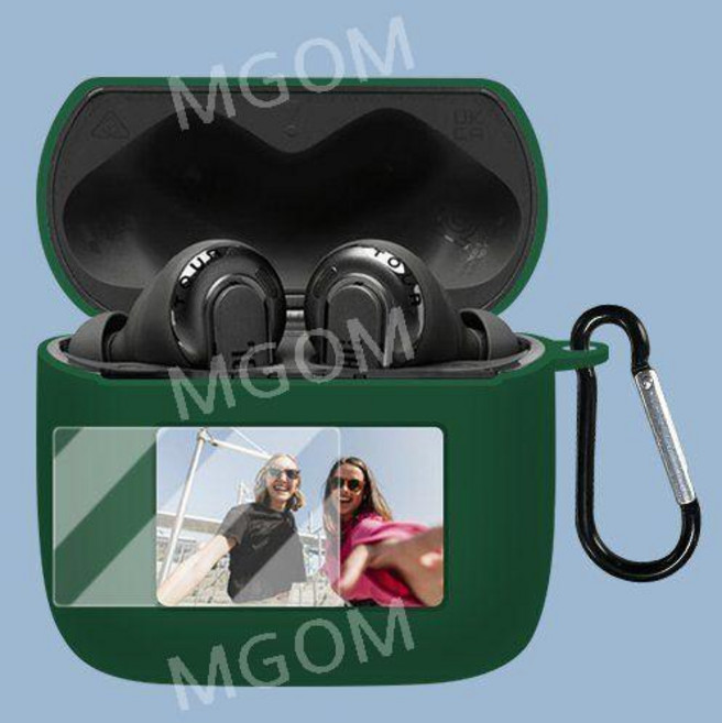 JBL TOUR PRO3 케이스 보호 커버 실리콘 액정보호 필름 무선 이어폰 호환 이어버드, 투어 프로 3, 그린+고리+액정필름, 1개