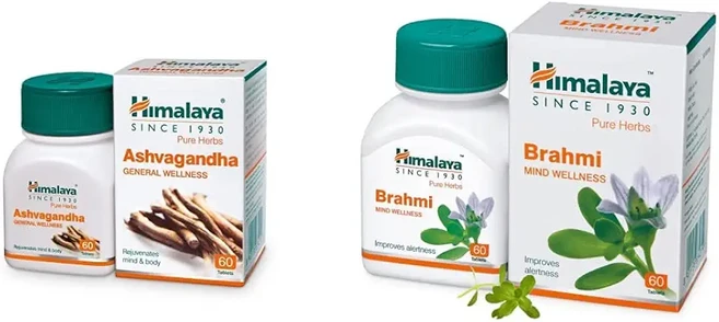 Himalaya Himalaya Wellness Brahmi Mind Pure Herbs 60 Tablets and Ashvagandha General Wellness 60 Tab - 쿠팡