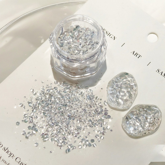 키라데이 오로라 크리스탈 글리터 파츠, 1개, 화이트크리스탈