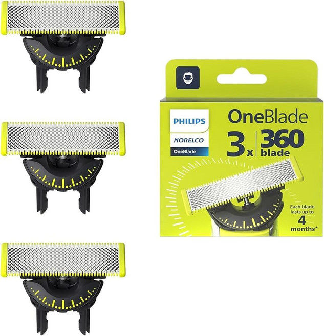 필립스 OneBlade 360 ​​플렉스 블레이드 3 팩, Philips OneBlade 360 플렉스 블레이드,