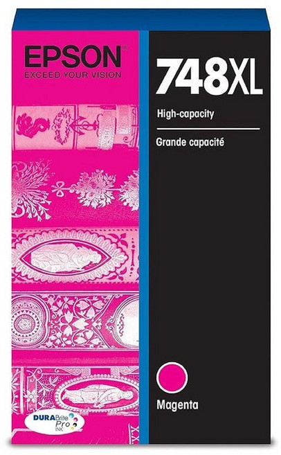 EPSON 748 DURABrite Pro Ink 대용량 시안 카트리지T748XL220 WorkForce WF-6530 WF-6530 6590 8590 6090 8090, 마젠타