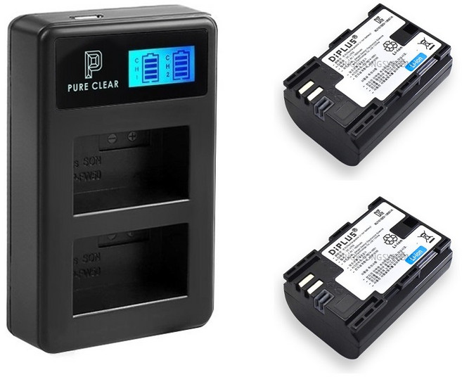 퓨어클리어 캐논 LP-E6 LP-E6N 2구 LCD 호환충전기1+호환배터리2 충전셋, 1개