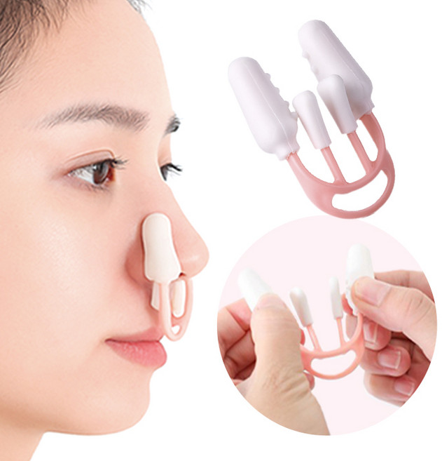 루이벤 [1+1] 예쁜코 만들기 콧대교정기 코교정기 콧볼축소 복코 휜코 화살코 코집게 코뽕, 2개, 1+1코높이교정기-핑크