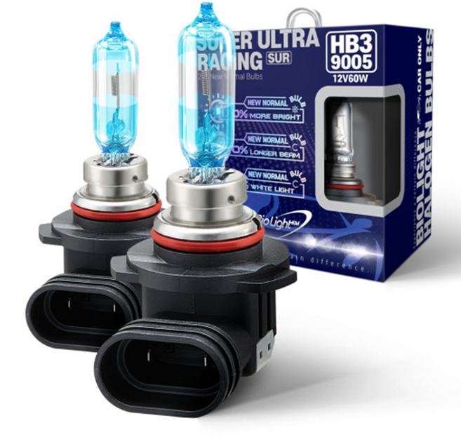 바이오라이트 슈퍼울트라레이싱 차량용 할로겐 전조등 + 170% 9005 HB3 1세트, Super Ultra Racing, 2개