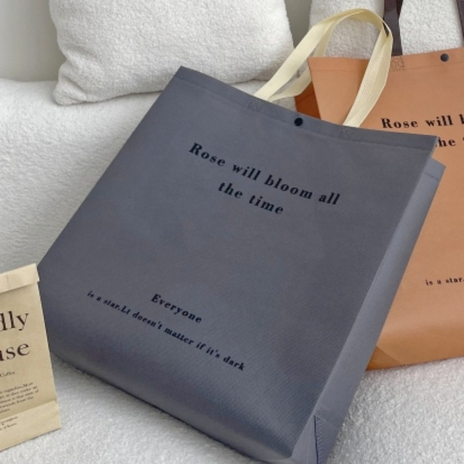 부직포 쇼핑백 소 포장봉투 재사용 가능 손잡이 선물봉투, 10개, 고급 그레이