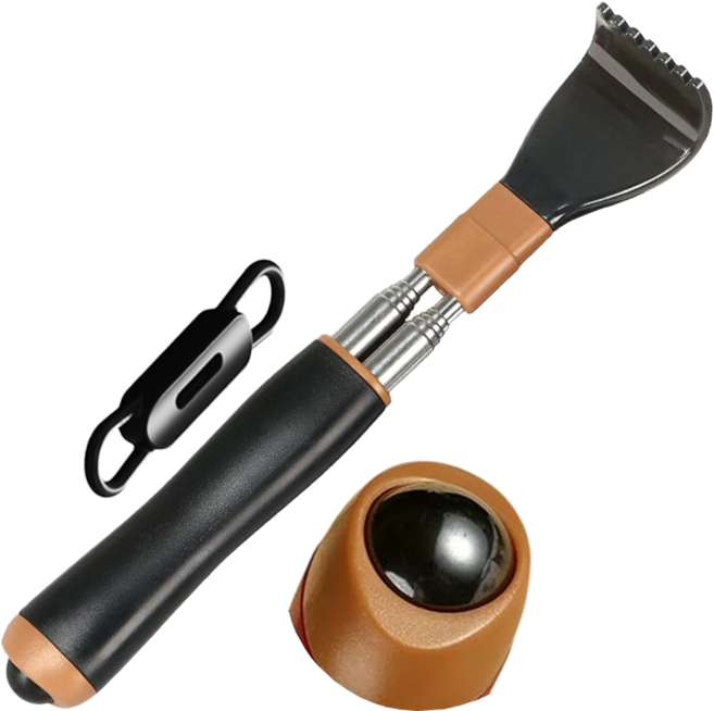 리치봄 튼튼한 접이식 효자손 등 긁개, 1개, 블랙