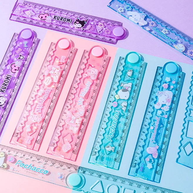 산리오 캐릭터 접이식 자 모양형 / 시나모롤 마이멜로디 쿠로미 확장자, 1개, 2_마이멜로디 접이식 자  모양형 30 랜덤발송