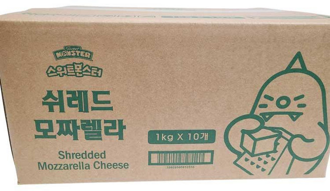스위트몬스터쉬레드모짜렐라치즈 1KG(주)드림유업 BOX(10), 10개, 1kg