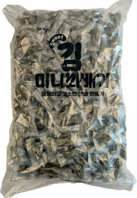 (소비기한 26년8월6일) 김 미니꽈배기 한입크기 개별 낱개 포장 약 400개 주전부리간식 옛날꽈배기과자 대용량벌크 대용량과자 카페 탕비실 회사간식 인기만점, 1개, 2.5kg