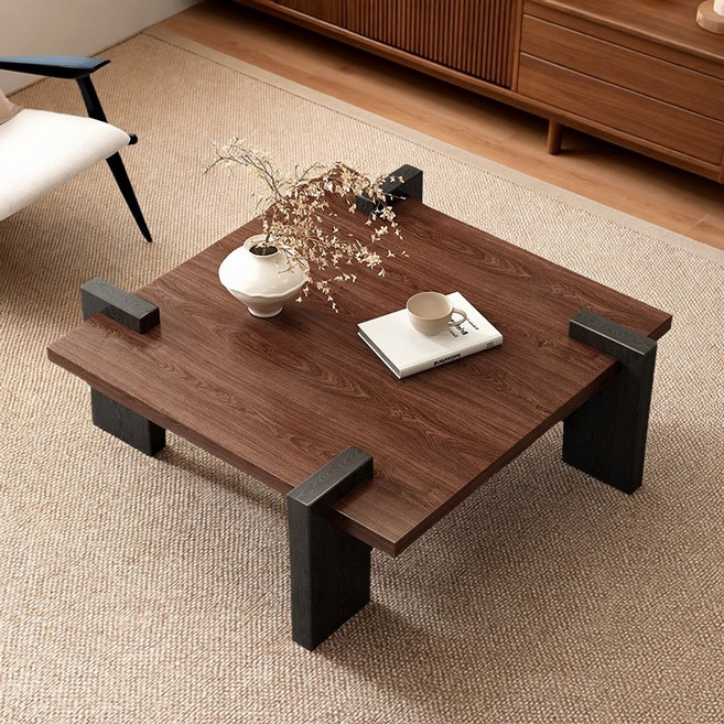 혜신 거실테이블 소파테이블 스테이 템바보드 소파 테이블, 갈색