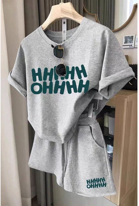 COSYEVNO 여성 여름용 반팔 티셔츠 반바지 세트 캐주얼 LFHxxtz-4