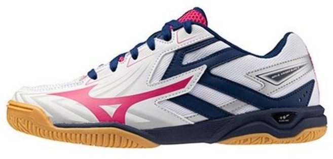 미즈노 웨이브 카이저부르크8 (화이트X핑크X네이비) 탁구화 / 구매시 양말증정
