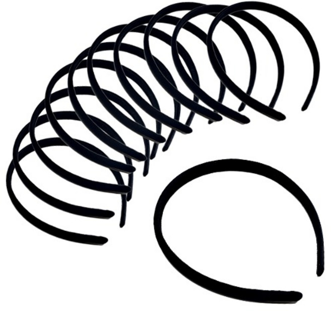 국내제작 10개) 11mm 고급형 무지 머리띠 만들기 DIY 재료 헤어악세사리 부자재 리본공예재료