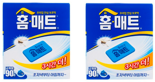 홈매트 홈매트피 교체용 90매, 90g, 2개