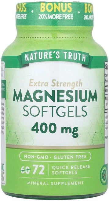 Nature's Truth 마그네슘 400mg 속방형 소프트젤 72정 Truth (네이처스 트루스), Nature's Truth 네이처스 트루스 엑스트라 스, 1개 - 쿠팡