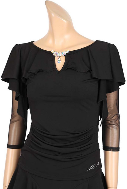 댄스복상의 A470 목걸이물방울티 댄스복 스포츠댄스복 댄스복상의 댄스티 댄스복티셔츠 댄스티셔츠 댄스상의 미시댄스복 스포츠댄스 라인 웰빙 라틴 모던 영댄스 엄마댄스복 국산댄스복