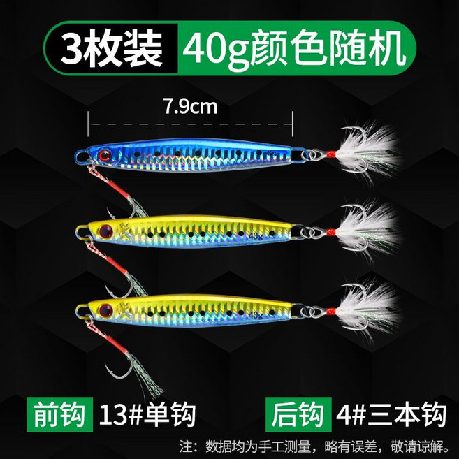 夜光鐵板路亞餌 120g紅頭白 2枚裝, 40g3枚,無規格, 1個