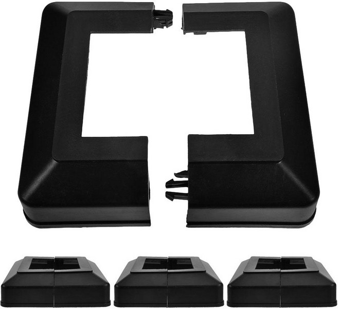 4 Pcs 60X60 장식 커버 플라스틱 난간베이스 포스트 스커트 캡 데킹 엔드 트림 보호용 스플릿 풋 펜스 가스켓