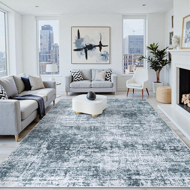 5x7 Area Rugs Washable Rug:Anti-Skid Abstract Modern Living Room Rug Soft Thin Carpets Indoor Floo