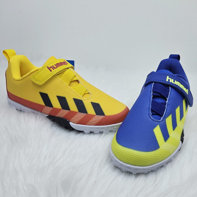 험멜 주니어 풋살화 인조잔디 험멜 스키도 편한 벨크로 찍찍이 축구화 신발파우치증정