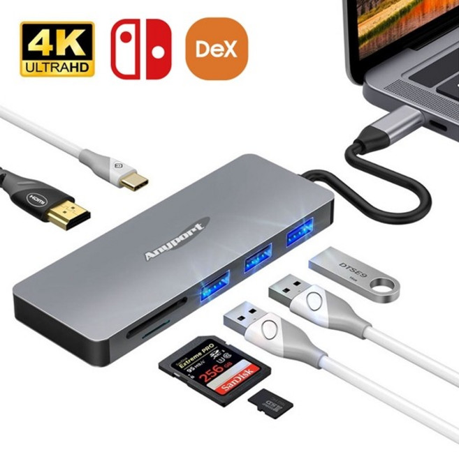 C타입허브 삼성덱스 닌텐도 스위치 넷플릭스 USB허브, 1개