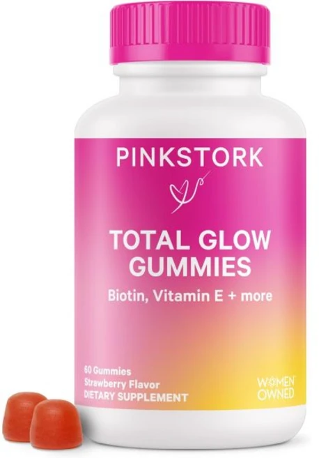 모발 성장 피로 핑크 황새 토탈 글로우 구미 피부 손톱 비타민 11가지 영양소 비오틴 A B6 B12 엽산 아름다운 빛나 강 베리 60가지, 1개, 60정 - 쿠팡