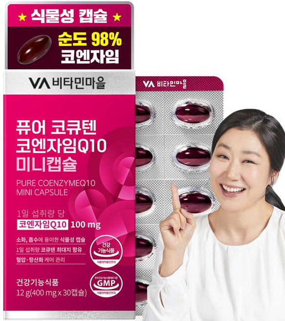 비타민마을 퓨어 코큐텐 코엔자임Q10 미니캡슐 12g, 30정, 1개