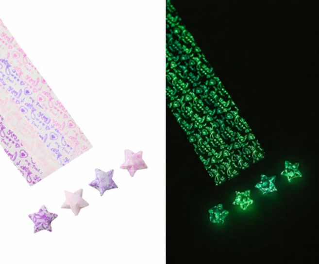 트윈은 야광 보라 하트 파스텔 별종이접기 4색 540장, 540개