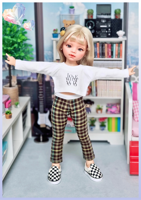 #파올라레이나 32cm 옷( 화이트러브 크롭티셔츠 )[마구샵]#구체관절인형#bjd#인형옷#다락아이#관절바디#완제품, 1개