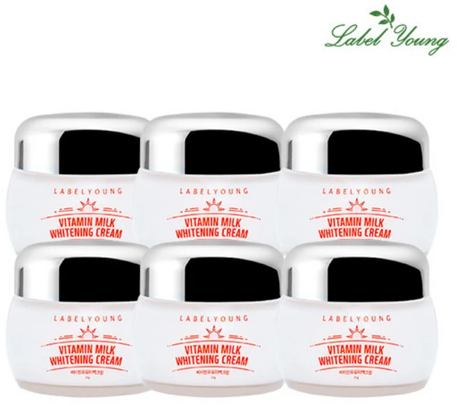 라벨영 쇼킹비타민 우유미백크림 데이크림, 55g, 6개 - 쿠팡