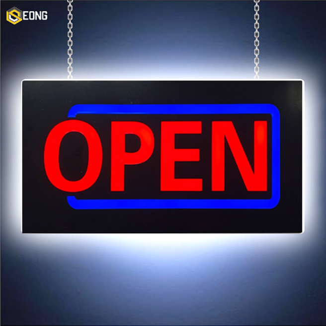 LED간판 영업중간판 오픈간판 아크릴간판 식당간판 미니간판 부동산간판 약국간판 전광판 led보드 네온사인 에폭시 open 사각 43x23cm