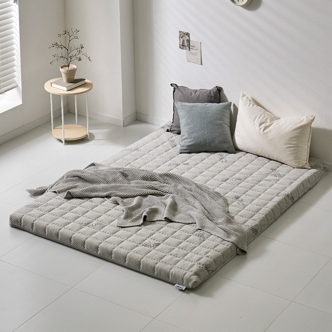 라폼 하드 5cm 천연라텍스 매트리스 토퍼, 오가닉 그레이