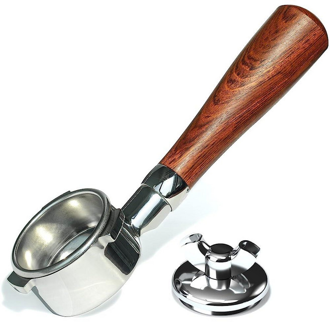 54mm 바텀리스 포타필터 브레빌 8 시리즈 바리스타 익스프레스 프로 플러스 터치 밤비노 플러스용 2-in-1 바텀리스 포타필터 더블 스파우트 어댑터 포함, 1개