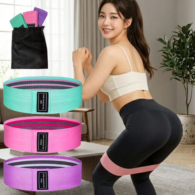 [3종세트] 곧음 스쿼트밴드 힙밴드 하체 운동, 1개
