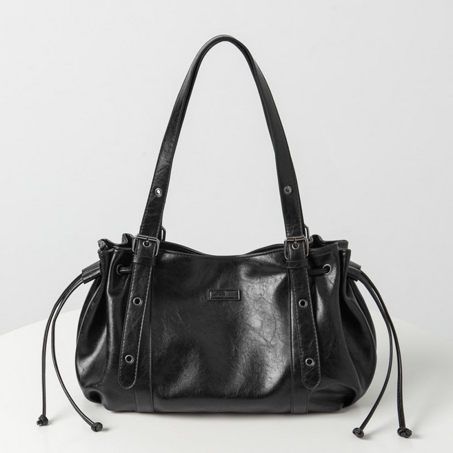 엔도르시 여성용 빈티지 레더 보부상 스트링 숄더백 EBA624