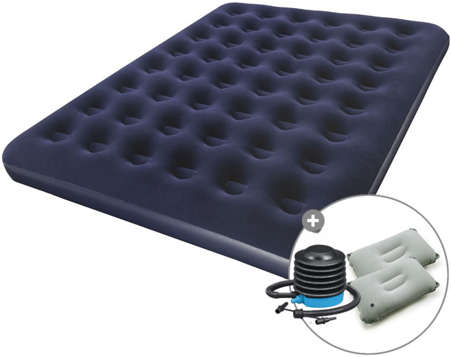 캠프빌리지 베스트웨이 에어매트+베개 2개+작은발펌프 세트, 블루(작은발펌프)