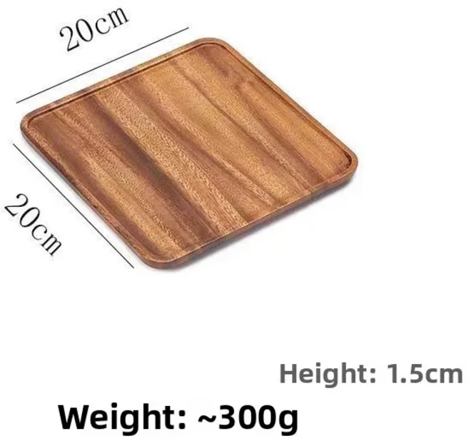 고급 호두나무 피자 트레이 직사각형 주방 식탁 접시 호텔 가정용 심플 스타일 서빙 부탄산, 06 정사각형 접시 20201.5