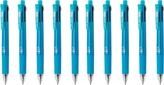 제브라 스라리 멀티펜 B4SA11 0.7mm, 라이트 블루, 10개