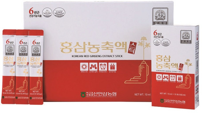[금산인삼농협] 6년근 홍삼농축액 스틱 (10ml x 30포), 2개