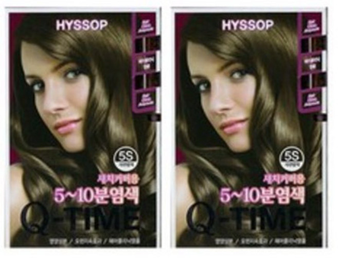 히솝 Q-TIME 큐타임 염색약 6종 x2개, 5S 자연 밤색, 2개