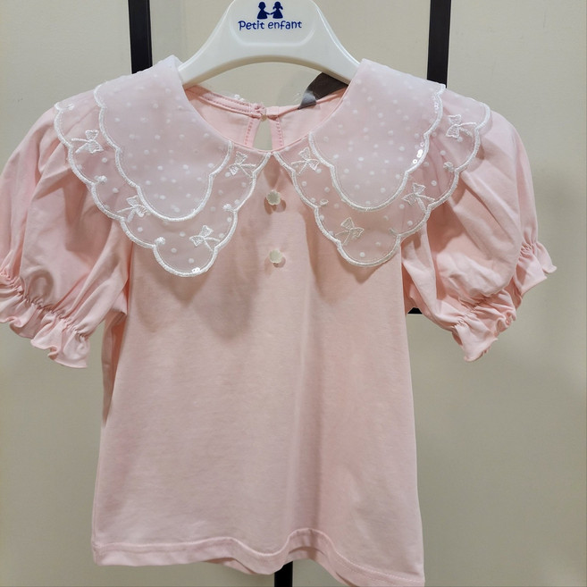 [탈렌트클로젯] 쁘띠앙팡 여름 대박세일~~@@사랑스럽구 귀여운 스타일에 블라우스 같은 티셔츠 치마 바지에 코디하면 멋진 아이템~~퓨리 샌딜 티셔츠에요^^