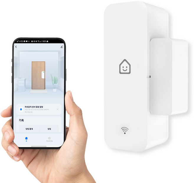 watnee 문열림 센서 스마트 도어센서 현관문 창문 출입문 매장 가게 방범 보안 경보기 스마트폰 연동, 1개