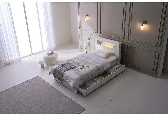 제주가구점/버디 LED침대프레임 /(SS Q) / 프레임만, 화이트 - 쿠팡