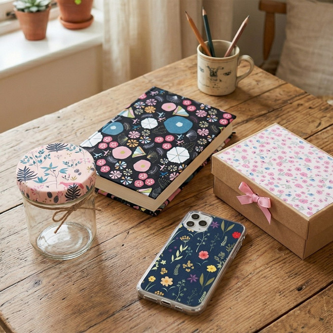 홈메디 리폼 패브릭스티커 A4 5장 번들팩, 플라워H