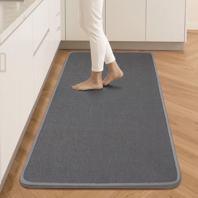 SoftDiary 두꺼운 주방발매트 기름방지 미끄럼방지 싱크대 발매트 롤매트 대형, 그레이