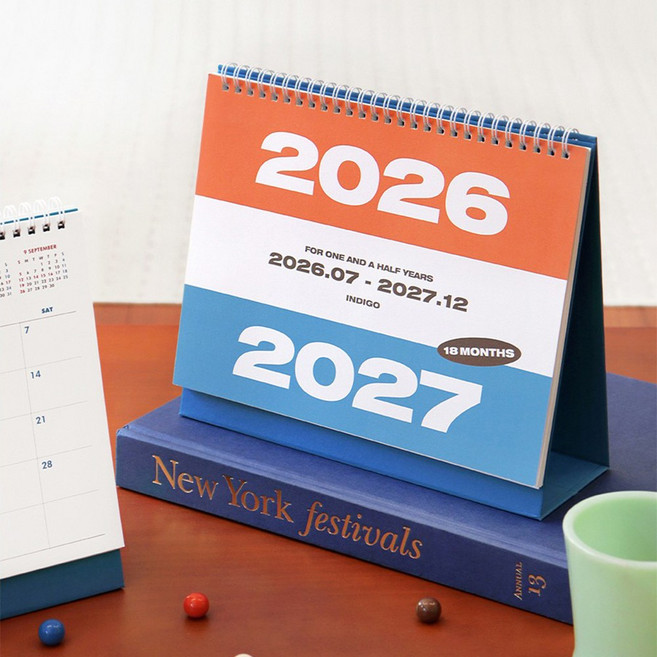 2026년 7월~2027년 12월까지 18개월 탁상달력 일정관리 메모하기 좋은 탁상달력, 1개, mix