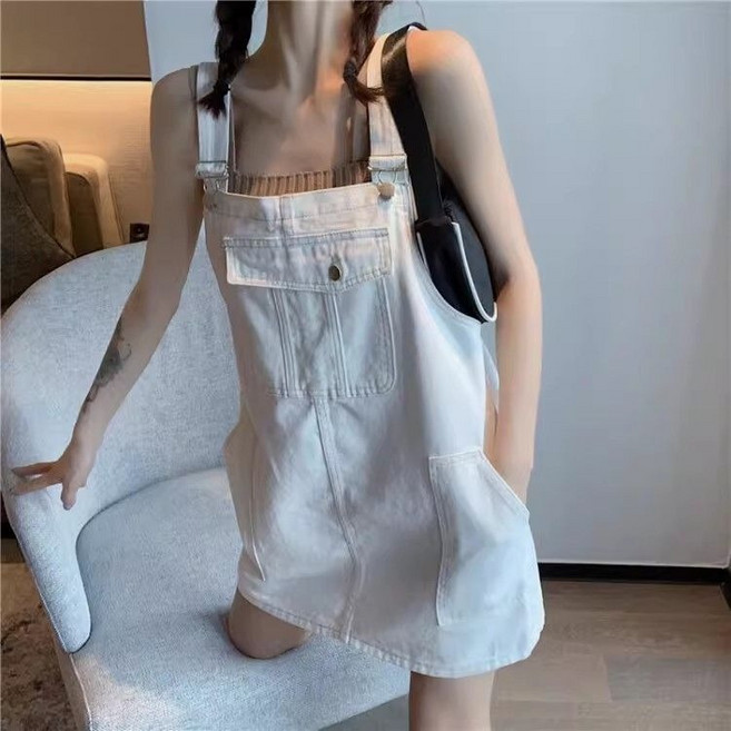 COSYEVNO 여성 봄여름 멜빵 미니 스커트 캐주얼 원피스 Tzkbdq-8