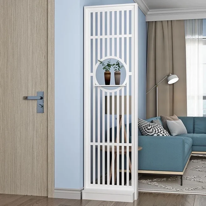 가벽 파티션 현관 공간분리 가림막 칸막이 선반 스트라이프 공간분리 가벽 파티션 사무실 침실 거실 원룸 현관, 화이트