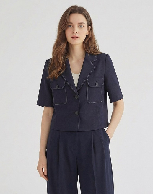 미센스 미센스 빅포켓 투버튼 숏자켓_MB45JKM116Z