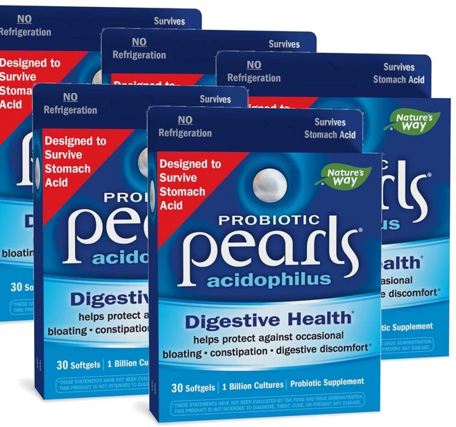 네이처스웨이 애시도필러스 프로바이오틱스 펄 소프트젤 Nature's Way Acidophilus Probiotic Pearls, 5개, 30정 - 쿠팡